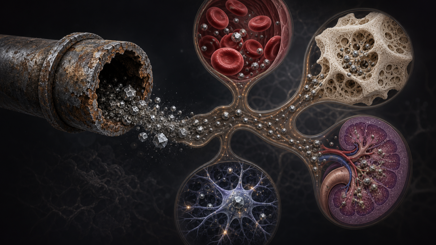 Original medical illustration for: Public Health Challenges: From Lead Contamination to Communication Failures