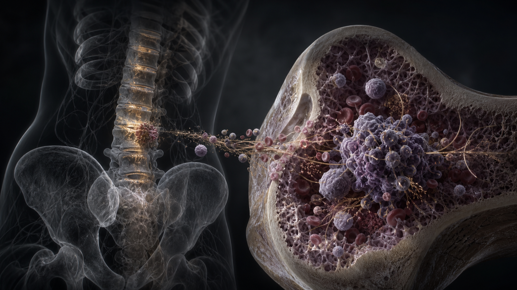 Original medical illustration for: Understanding a Complex Medical Case: When Back Pain and Fatigue Reveal Hidden Cancer